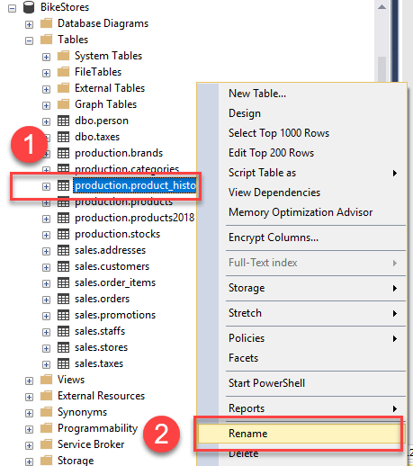 SQL Server Rename Table By Examples