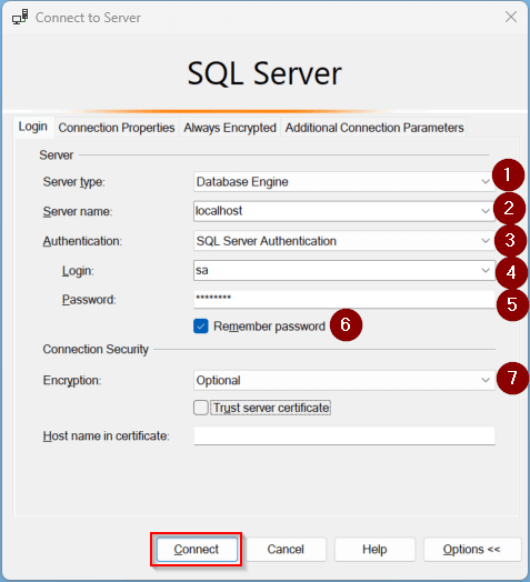 Connect to Local Server Server